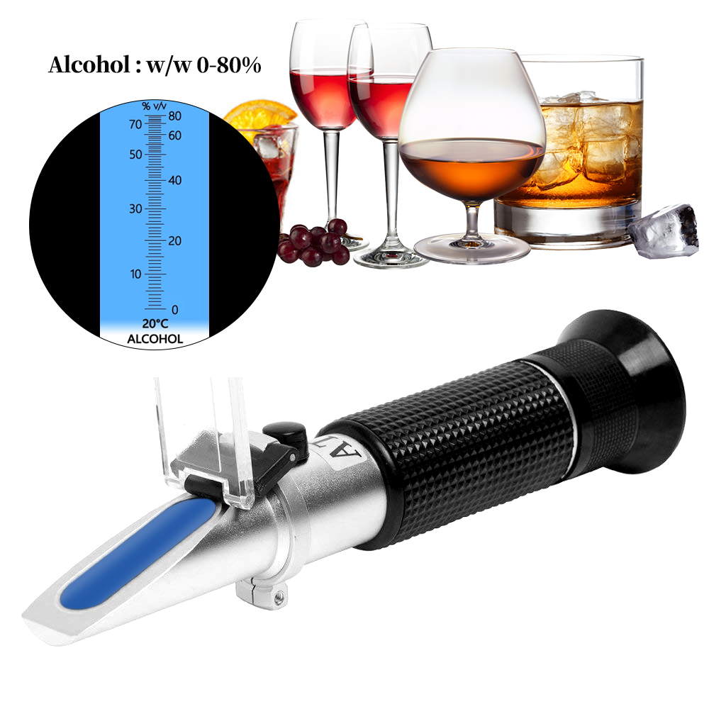 Refractometer Salinity - Ręczny refraktometr alkoholowy 0-80% Tester zawartości