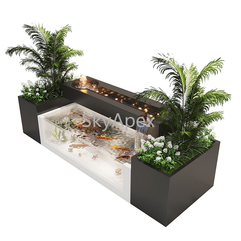 Marine Aquarium With Sump - Ozdoba wodna ze stali nierdzewnej do