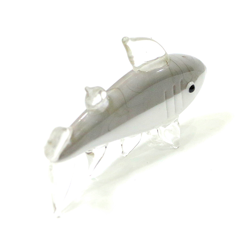 Szara figurka rekina z szkła M – Marine Aquarium Home recenzja i cena
